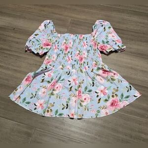 Hapsho Curve 2xl Floral Puff Sleeve Off Shoulder Top Nwot